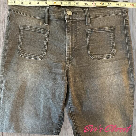 Guess Vintage Bell Bottom Flared Jeans Black Wash Denim Women's Size 30 Long - Picture 3 of 12